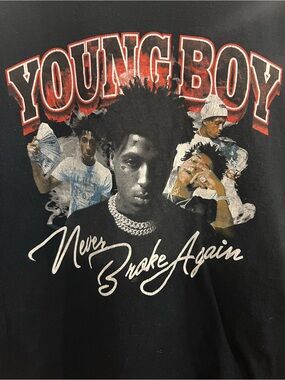 Unk YoungBoy 'Never Broke Again' Black Graphic Tee